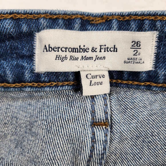 Vintage Abercrombie & Fitch Curve Love High Rise Mom Jeans Size 26/2R DISTRESSED - Picture 2 of 16
